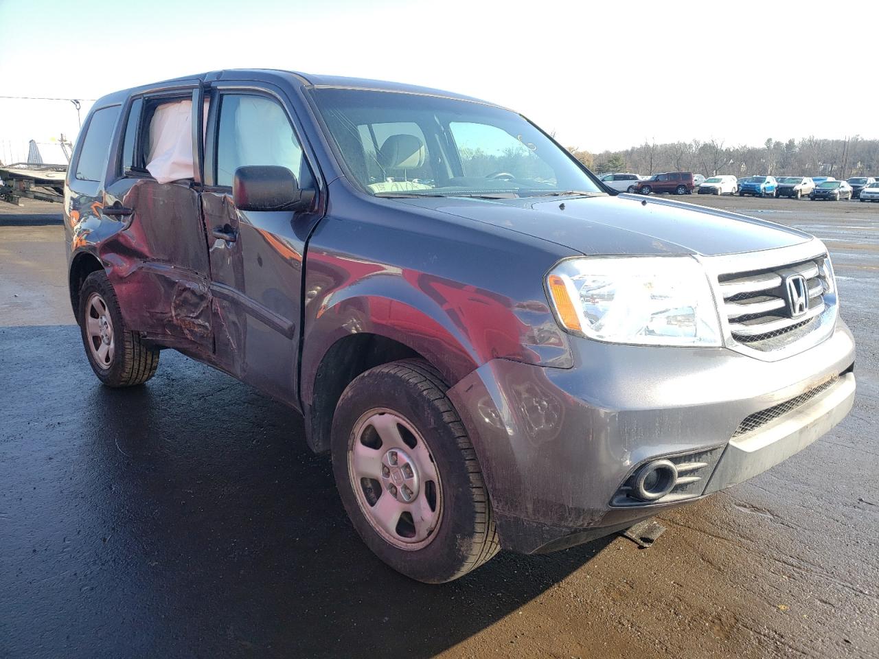 HONDA PILOT LX 2014 with VIN 5FNYF4H28EB054766 - Photo from auction