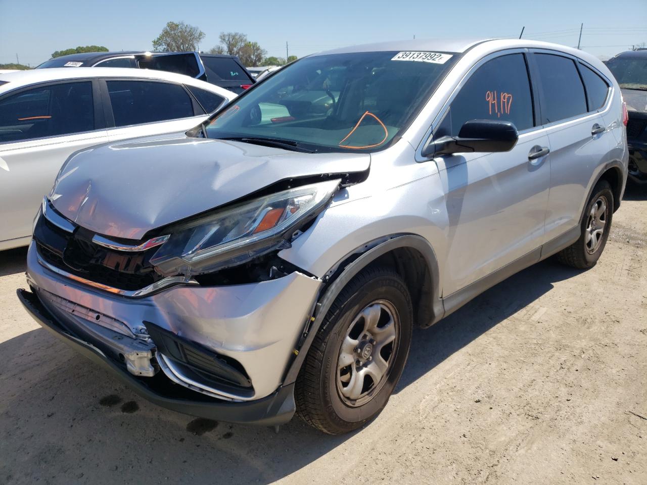 Photo 2 from auction – 2016 HONDA CR-V LX with VIN 2HKRM3H30GH536391
