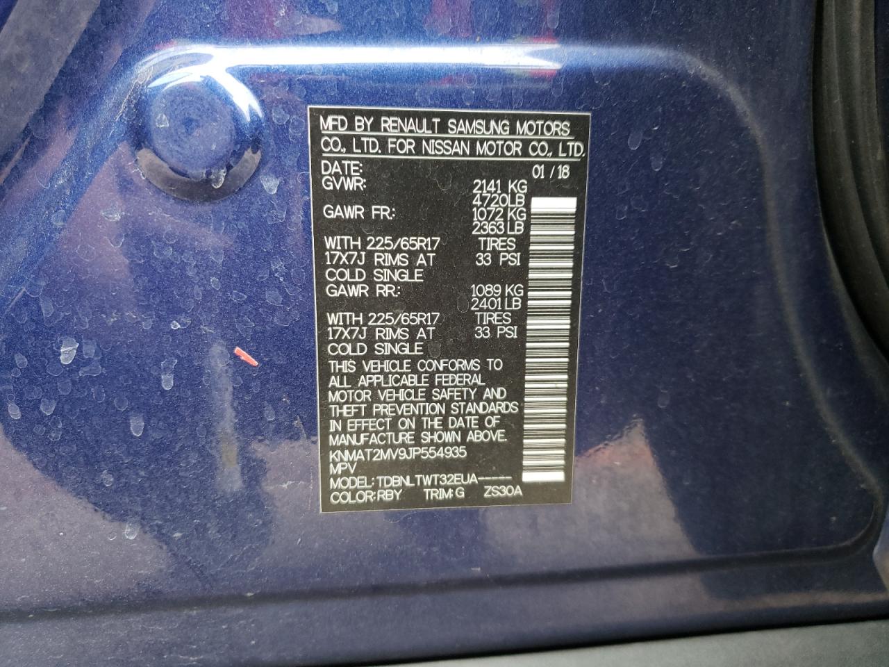 Photo 10 from auction – 2018 NISSAN ROGUE S with VIN KNMAT2MV9JP554935