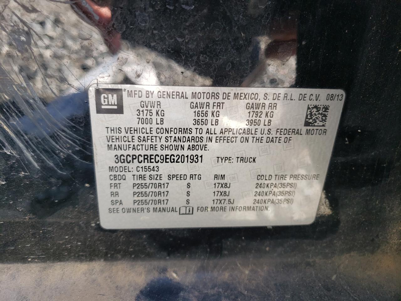 Photo 10 from auction – 2014 CHEVROLET SILVERADO with VIN 3GCPCREC9EG201931