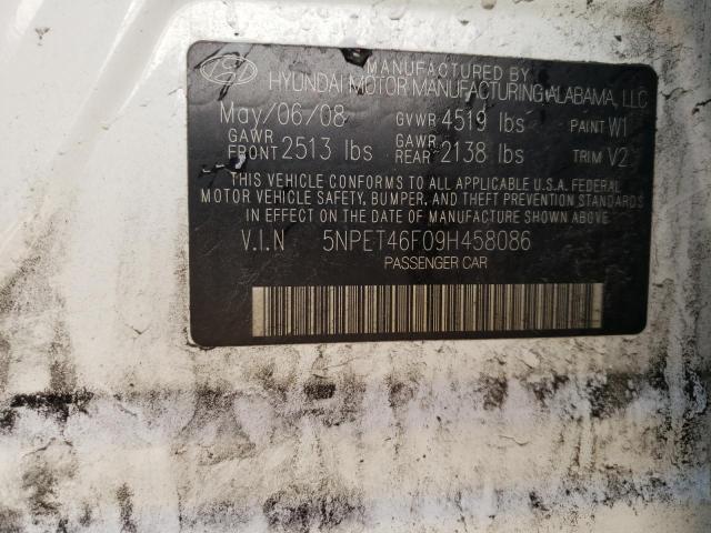 Photo 10 from auction – 2009 HYUNDAI SONATA GLS with VIN 5NPET46F09H458086