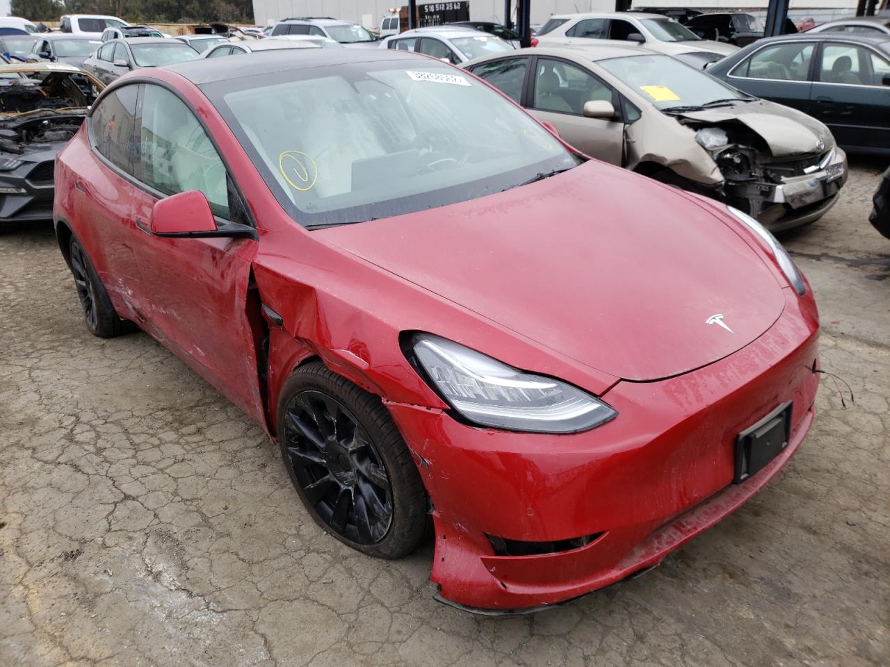 TESLA MODEL Y 2021 with VIN 5YJYGDEE0MF189265 - Photo from auction