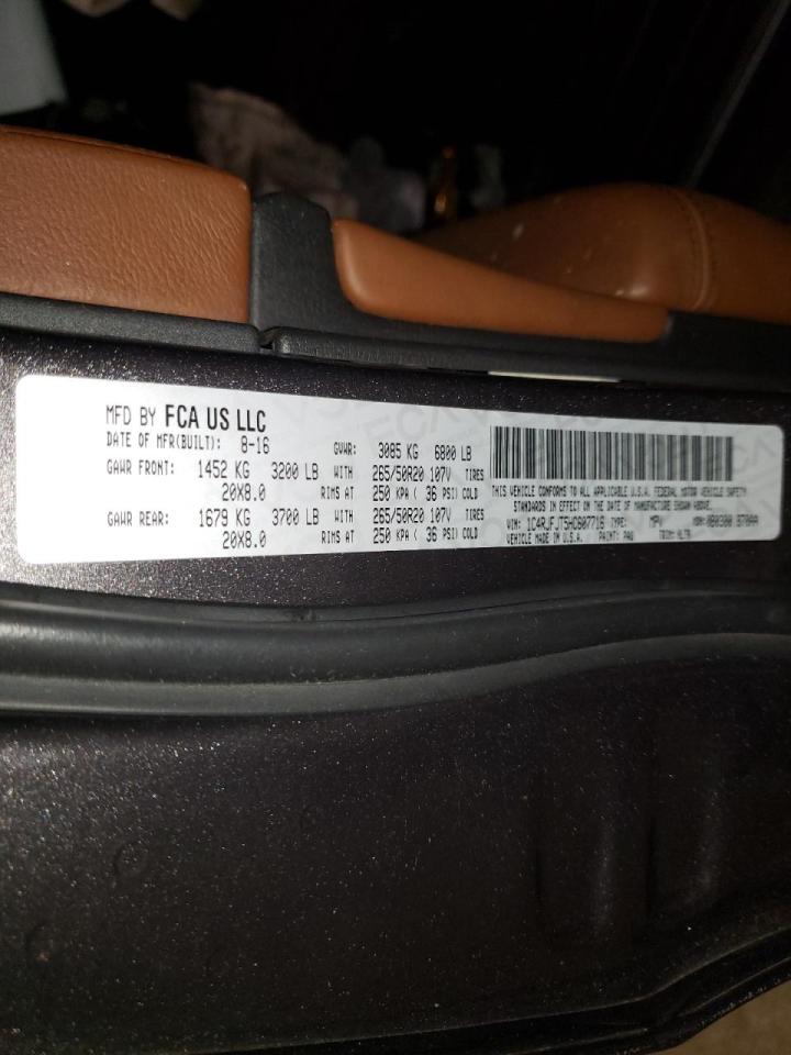 Photo 10 from auction – 2017 JEEP GRAND CHER with VIN 1C4RJFJT5HC607716
