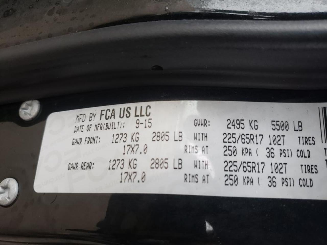Photo 10 from auction – 2016 JEEP CHEROKEE S with VIN 1C4PJMAB2GW167471