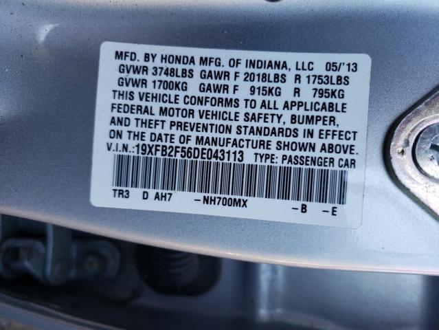 Photo 10 from auction – 2013 HONDA CIVIC LX with VIN 19XFB2F56DE043113