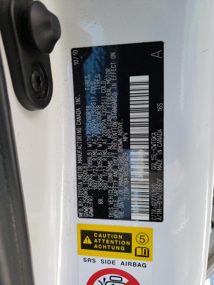 Photo 10 from auction – 2011 LEXUS RX 350 with VIN 2T2BK1BA1BC087829