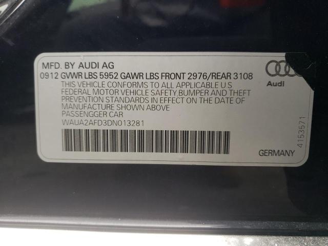 Photo 10 from auction – 2013 AUDI A8 QUATTRO with VIN WAUA2AFD3DN013281