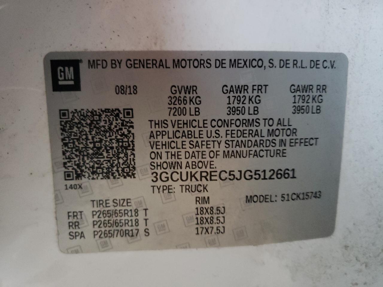 Photo 10 from auction – 2018 CHEVROLET SILVERADO with VIN 3GCUKREC5JG512661