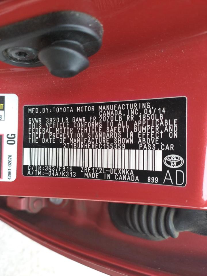 Photo 10 from auction – 2014 TOYOTA COROLLA L with VIN 2T1BURHE8EC155359