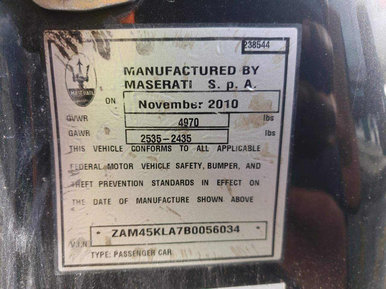 Photo 10 from auction – 2011 MASERATI GRANTURISM with VIN ZAM45KLA7B0056034