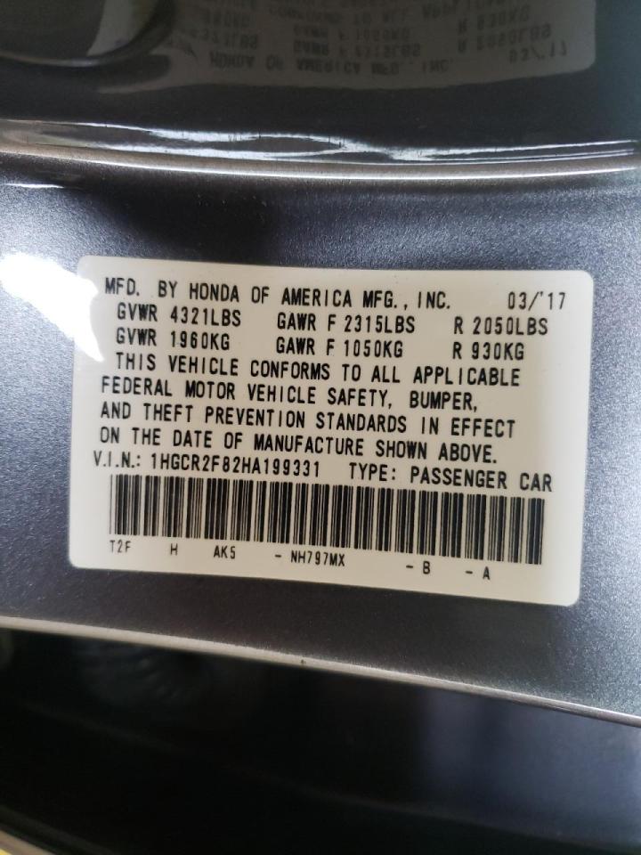 Photo 10 from auction – 2017 HONDA ACCORD EXL with VIN 1HGCR2F82HA199331