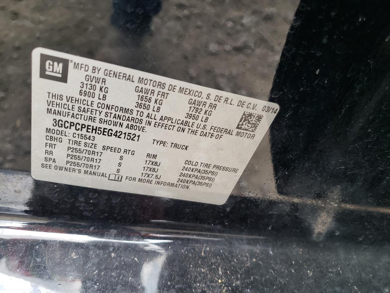 Photo 10 from auction – 2014 CHEVROLET SILVERADO with VIN 3GCPCPEH5EG421521