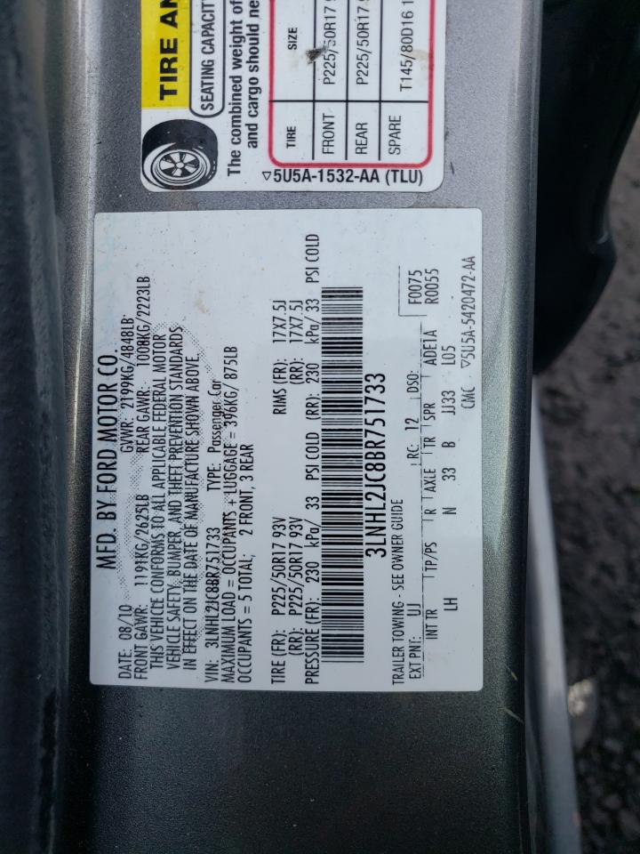 Photo 10 from auction – 2011 LINCOLN MKZ with VIN 3LNHL2JC8BR751733