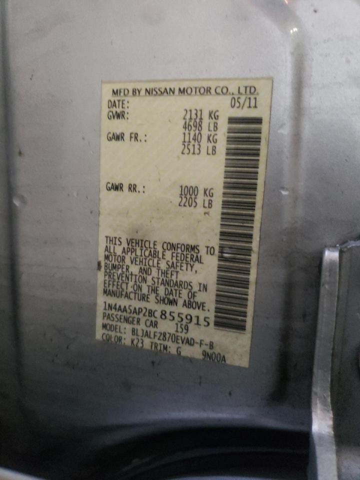 Photo 10 from auction – 2011 NISSAN MAXIMA S with VIN 1N4AA5AP2BC855915