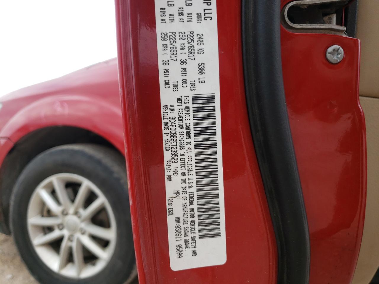 Photo 10 from auction – 2014 DODGE JOURNEY SX with VIN 3C4PDCBB6ET238528