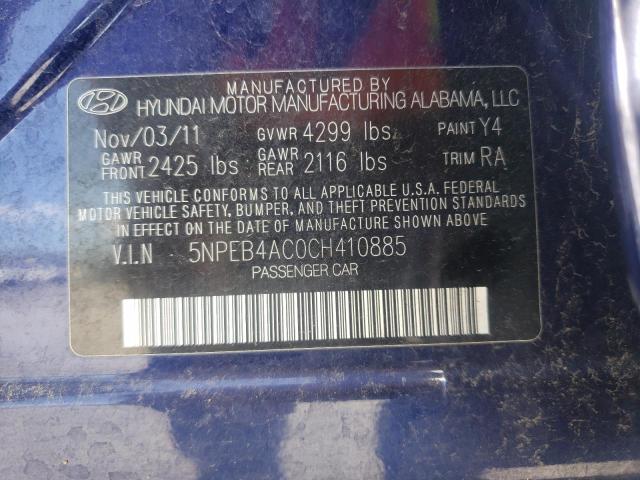 Photo 10 from auction – 2012 HYUNDAI SONATA GLS with VIN 5NPEB4AC0CH410885