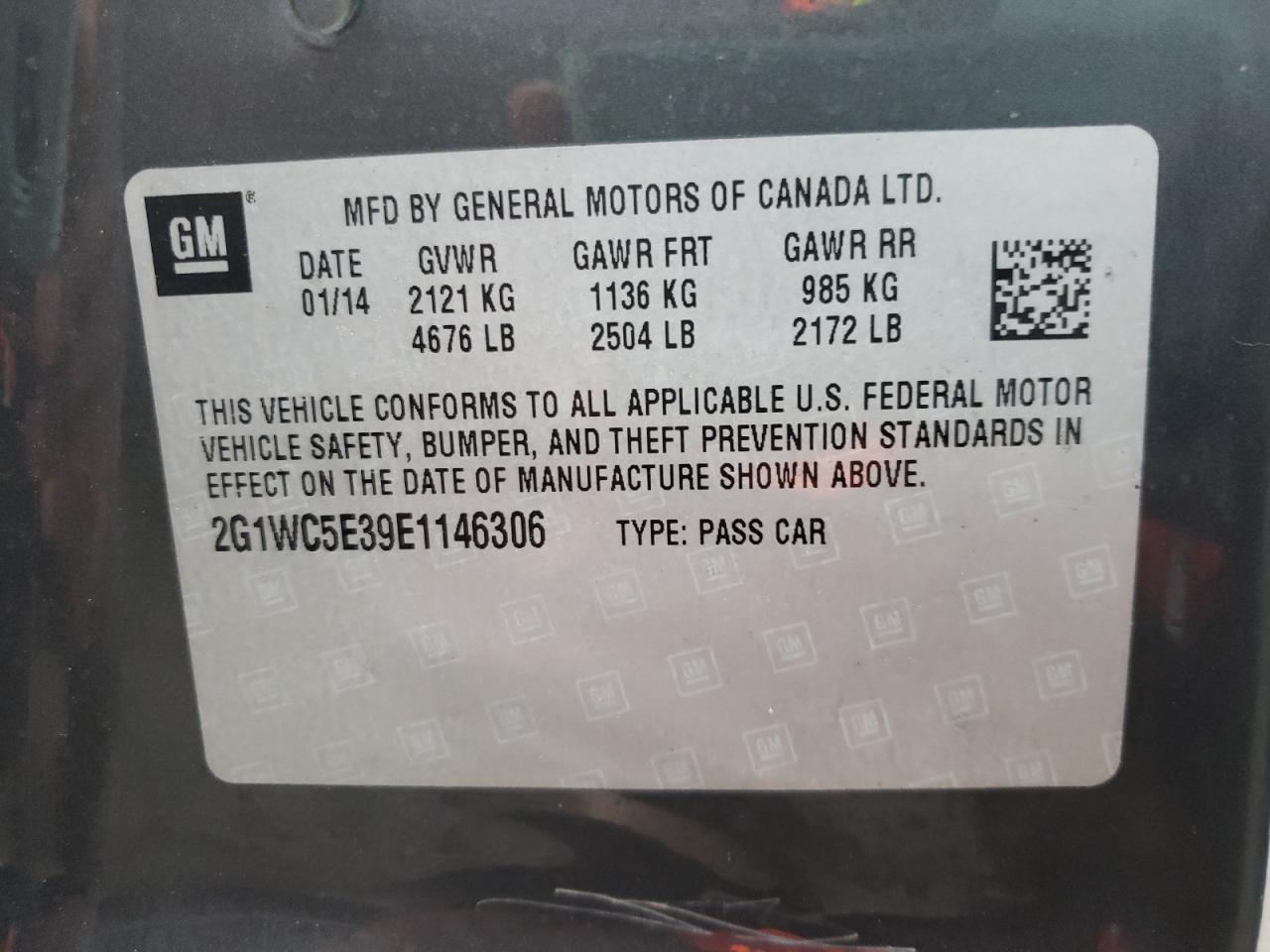 Photo 10 from auction – 2014 CHEVROLET IMPALA LIM with VIN 2G1WC5E39E1146306