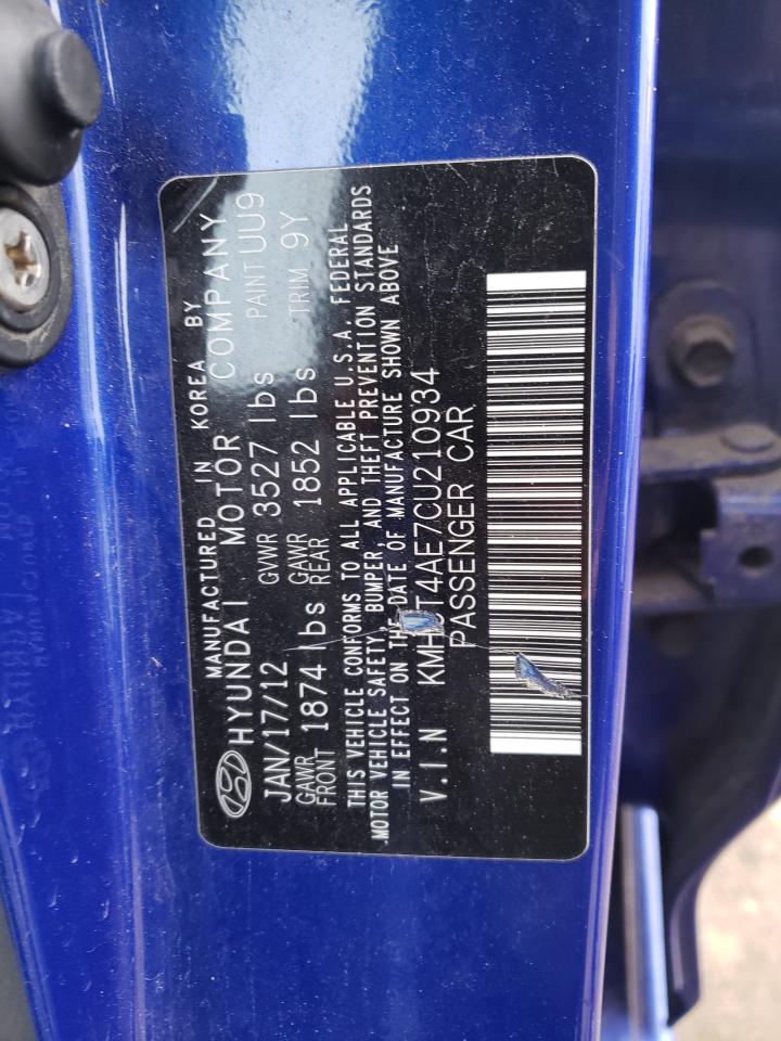 Photo 10 from auction – 2012 HYUNDAI ACCENT GLS with VIN KMHCT4AE7CU210934
