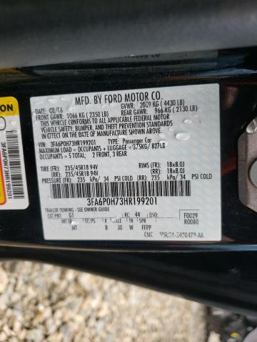 Photo 10 from auction – 2017 FORD FUSION SE with VIN 3FA6P0H73HR19201