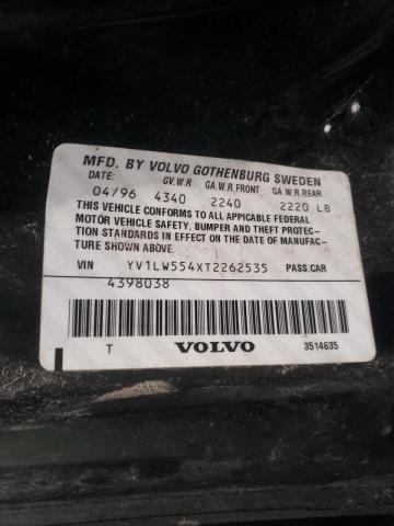 Photo 10 from auction – 1996 VOLVO 850 BASE with VIN YV1LW554XT2262535