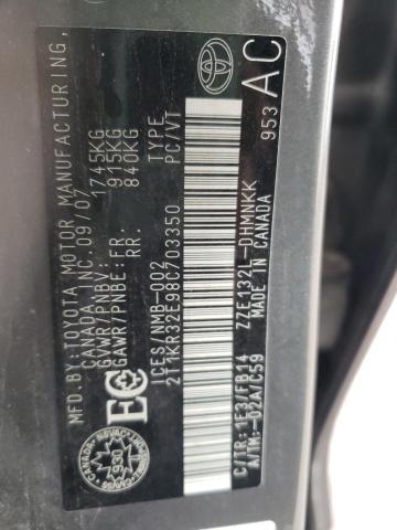 Photo 10 from auction – 2008 TOYOTA COROLLA MA with VIN 2T1KR32E98C703350