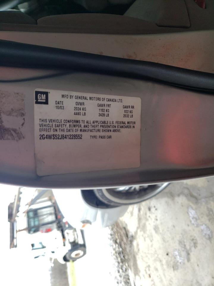Photo 10 from auction – 2004 BUICK CENTURY CU with VIN 2G4WS52J841228552