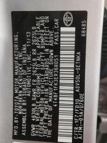 Photo 10 from auction – 2014 TOYOTA CAMRY L with VIN 4T4BF1FK3ER368051