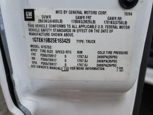 Photo 10 from auction – 2005 GMC NEW SIERRA with VIN 1GTEK19B25E163429
