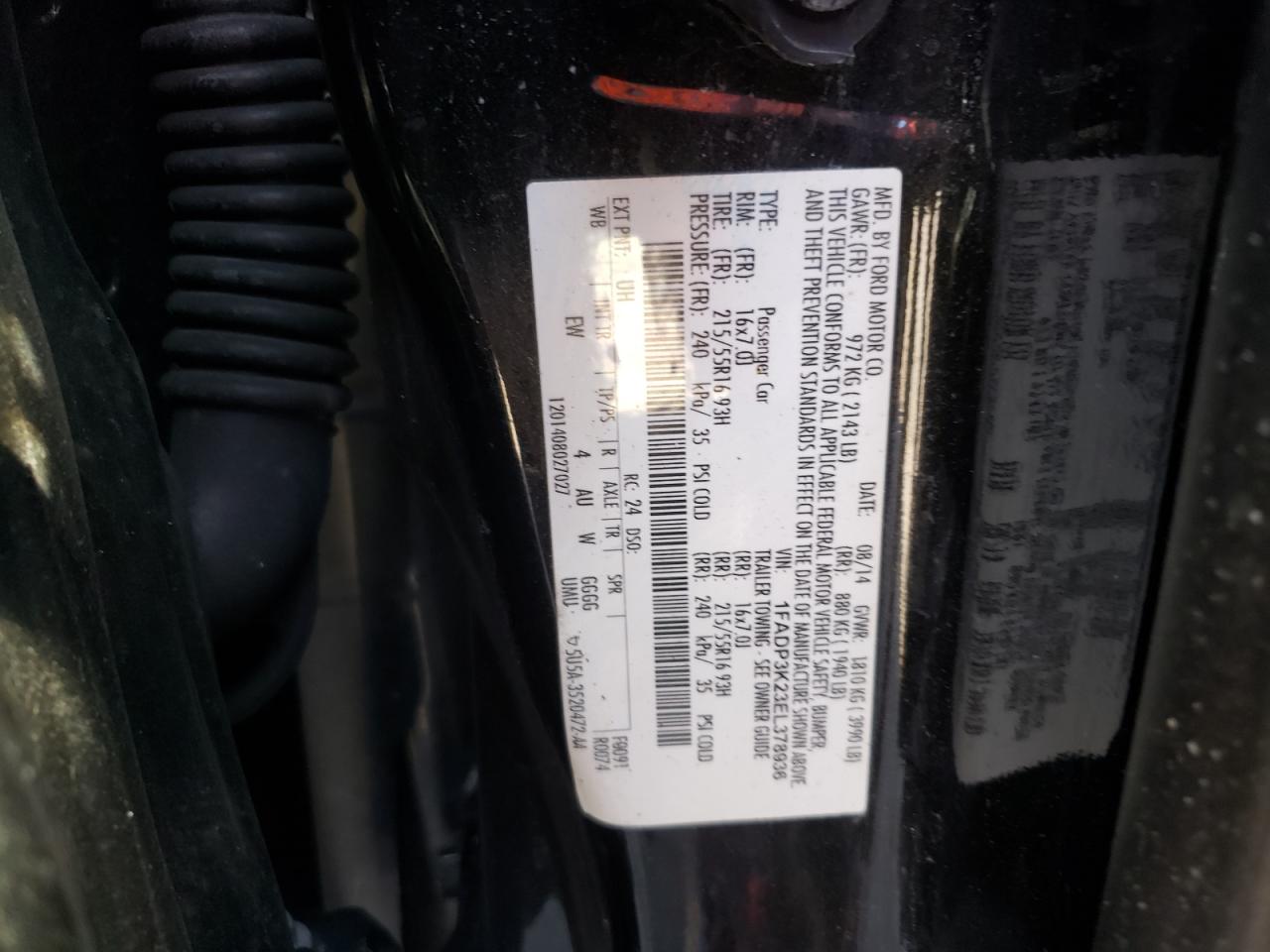 صورة رقم 10 من المزاد - 2014 FORD FOCUS SE مع VIN 1FADP3K23EL378936