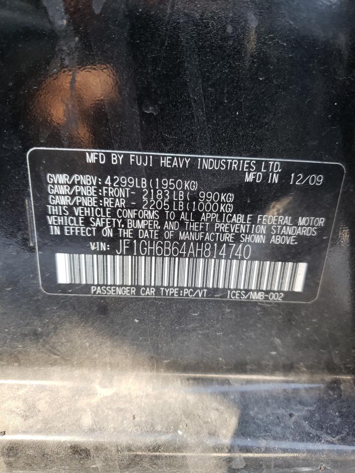 Photo 10 from auction – 2010 SUBARU IMPREZA 2. with VIN JF1GH6B64AH814740