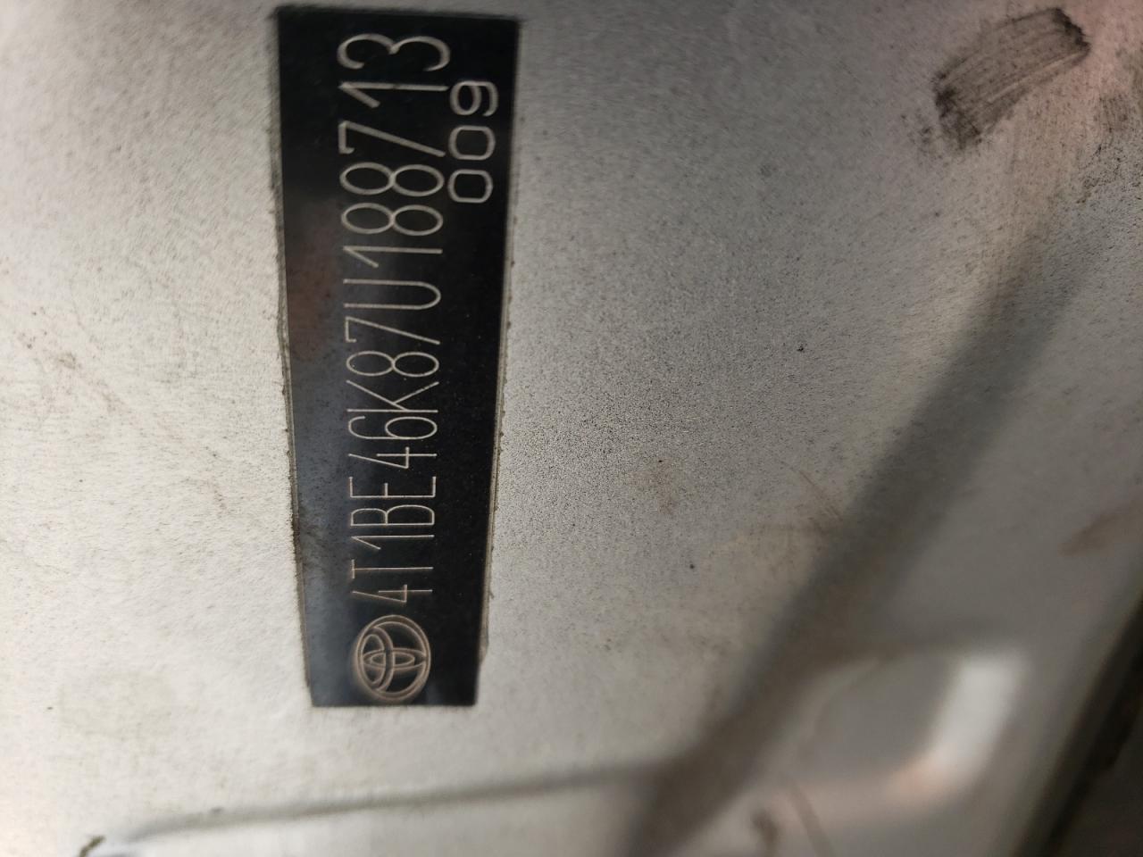 Photo 10 from auction – 2007 TOYOTA CAMRY CE with VIN 4T1BE46K87U188713