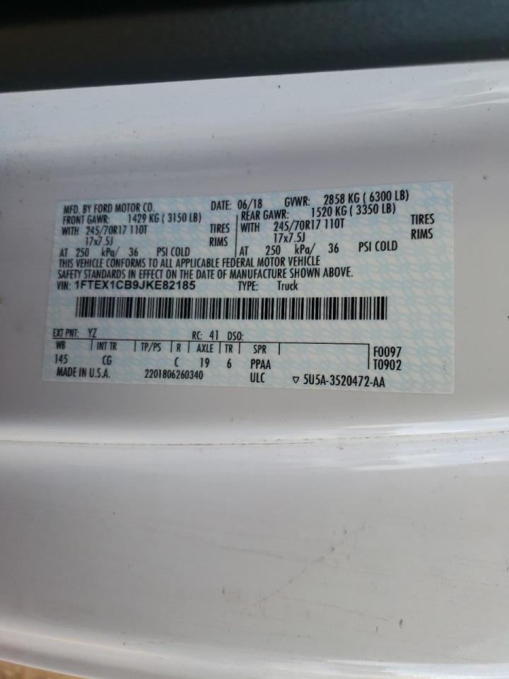 Photo 10 from auction – 2018 FORD F150 SUPER with VIN 1FTEX1CB9JKE82185