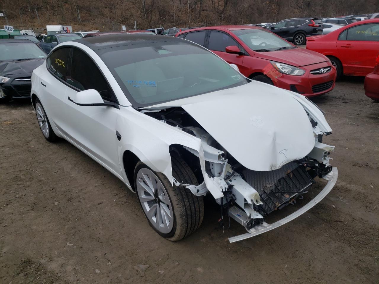 TESLA MODEL 3 2021 with VIN 5YJ3E1EB7MF060489 - Photo from auction