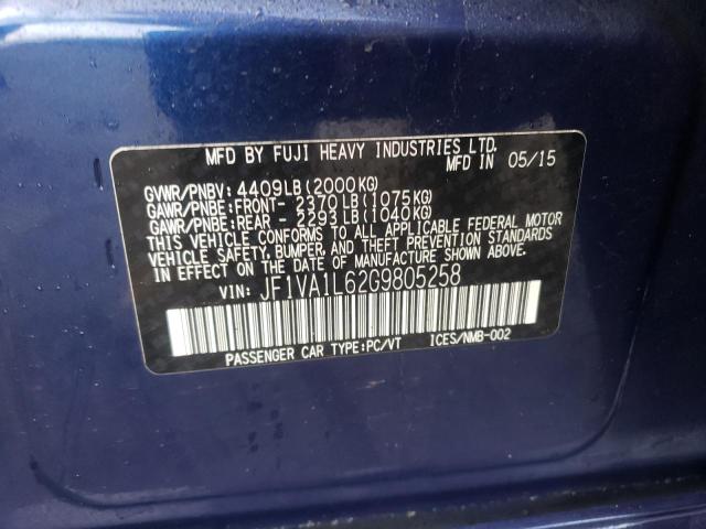 Photo 10 from auction – 2016 SUBARU WRX LIMITE with VIN JF1VA1L62G9805258