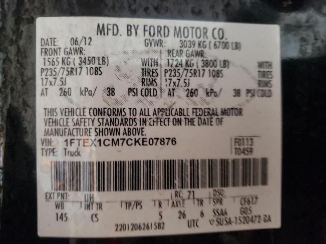 Photo 10 from auction – 2012 FORD F150 SUPER with VIN 1FTEX1CM7CKE07876