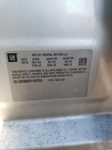 Photo 10 from auction – 2015 CHEVROLET SONIC LTZ with VIN 1G1JE6SB5F4189763