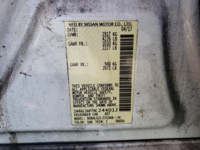 Photo 10 from auction – 2017 NISSAN ALTIMA 2.5 with VIN 1N4AL3AP7HC244012