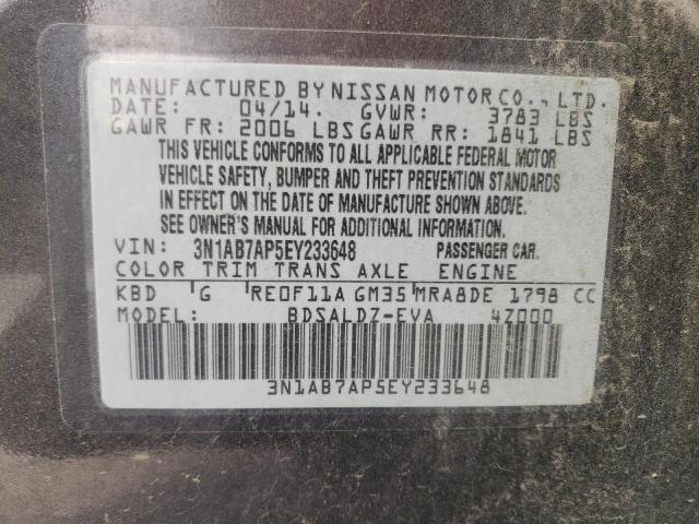 Photo 10 from auction – 2014 NISSAN SENTRA S with VIN 3N1AB7AP5EY233648