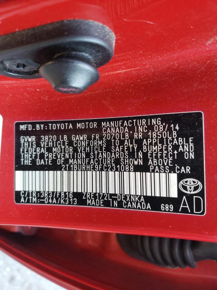 Photo 10 from auction – 2015 TOYOTA COROLLA L with VIN 2T1BURHE9FC231088