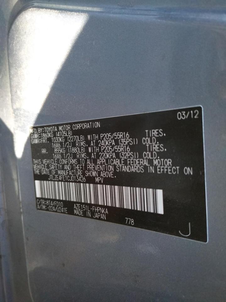 Photo 10 from auction – 2012 TOYOTA SCION with VIN JTLZE4FE1CJ013426