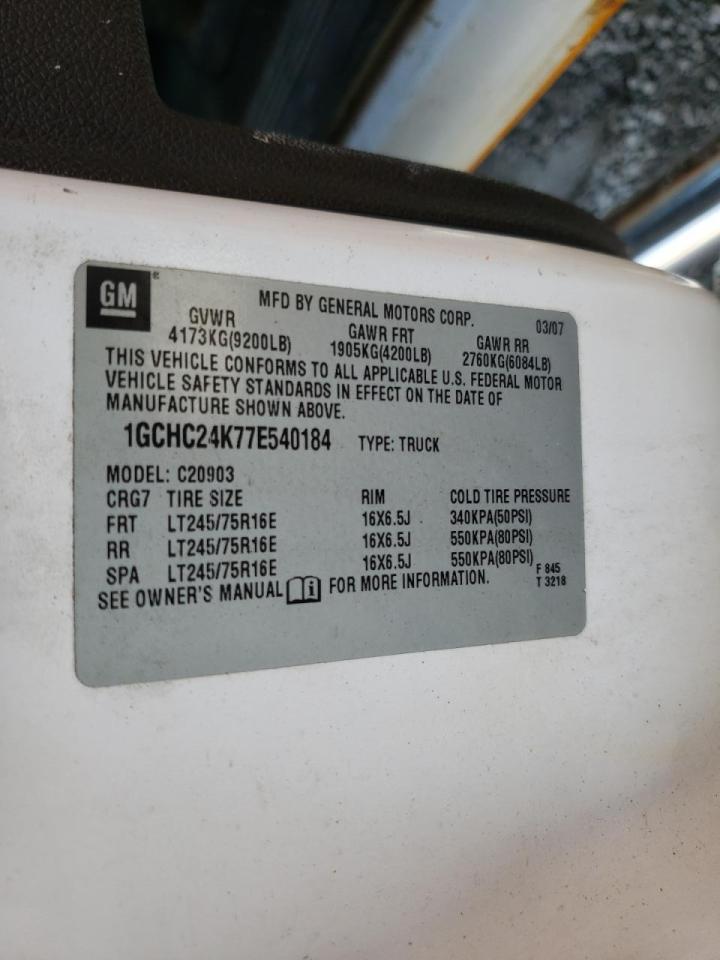 Photo 10 from auction – 2007 CHEVROLET silverado with VIN 1GCHC24K77E540184