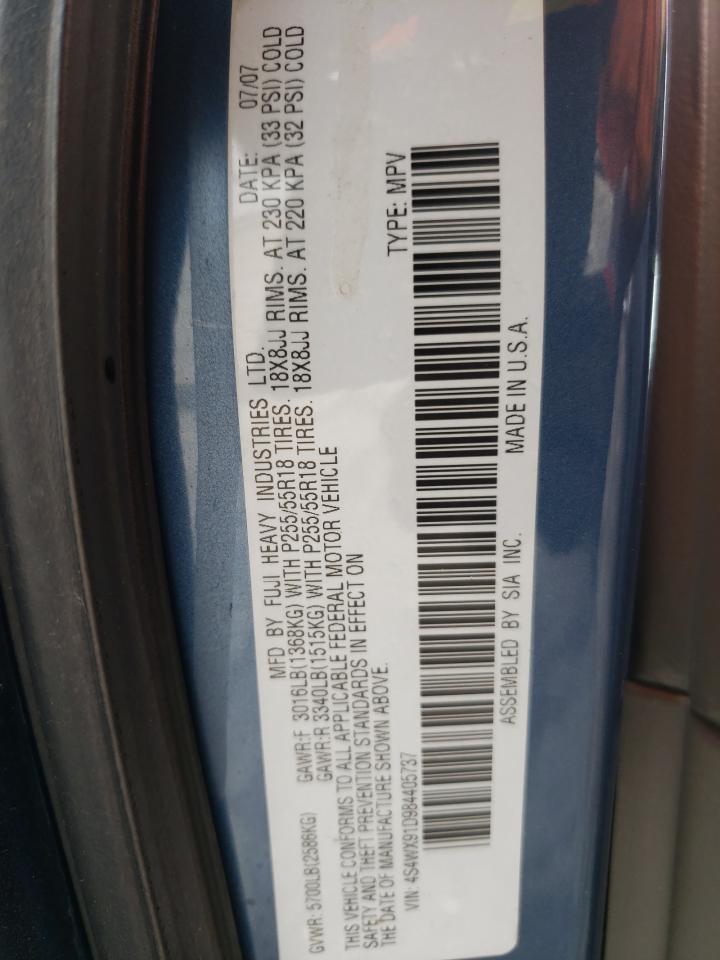 Photo 10 from auction – 2008 SUBARU TRIBECA with VIN 4S4WX91D984405737