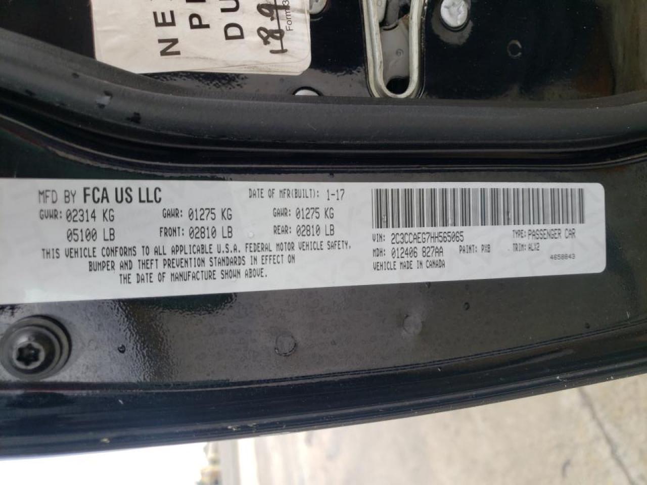 Photo 10 from auction – 2017 CHRYSLER 300C with VIN 2C3CCAEG7HH565065
