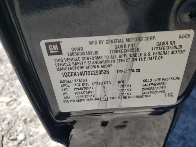 Photo 10 from auction – 2005 CHEVROLET SILVERADO with VIN 1GCEK14V75Z290526