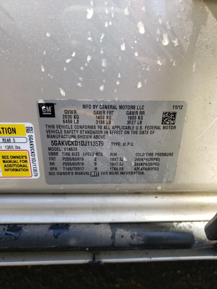 Photo 10 from auction – 2013 BUICK ENCLAVE with VIN 5GAKVCKD1DJ113579