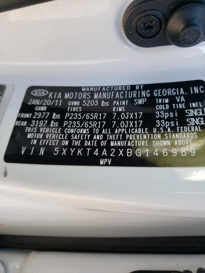 Photo 10 from auction – 2011 KIA SORENTO BA with VIN 5XYKT4A2XBG146989