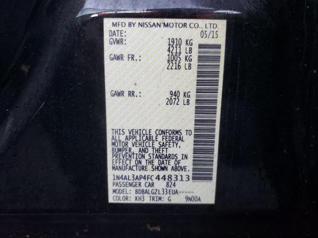 Photo 10 from auction – 2015 NISSAN ALTIMA 2.5 with VIN 1N4AL3AP4FC448313