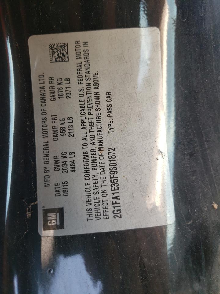 Photo 10 from auction – 2015 CHEVROLET CAMARO LS with VIN 2G1FA1E35F9301872