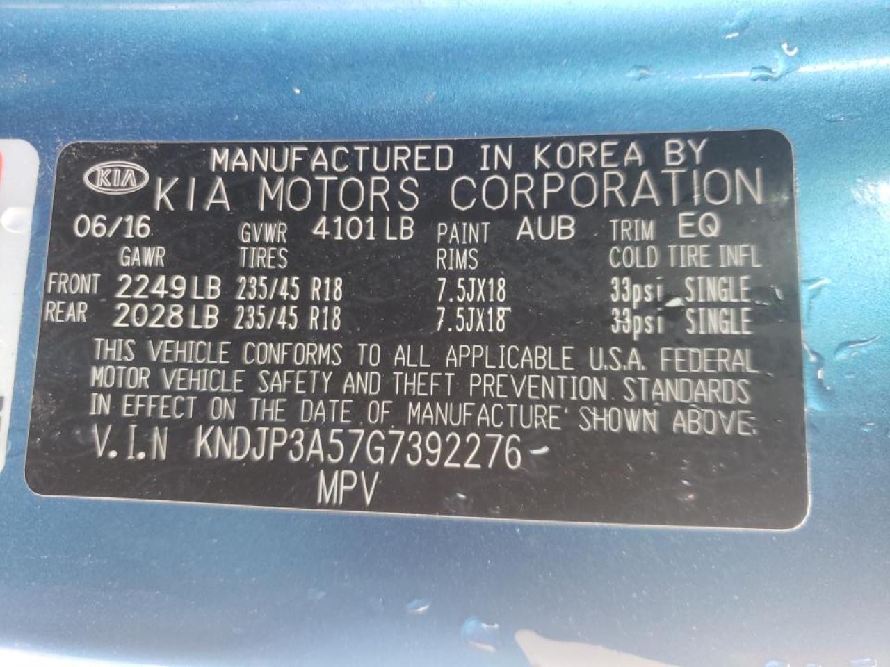 Photo 10 from auction – 2016 KIA SOUL + with VIN KNDJP3A57G7392276