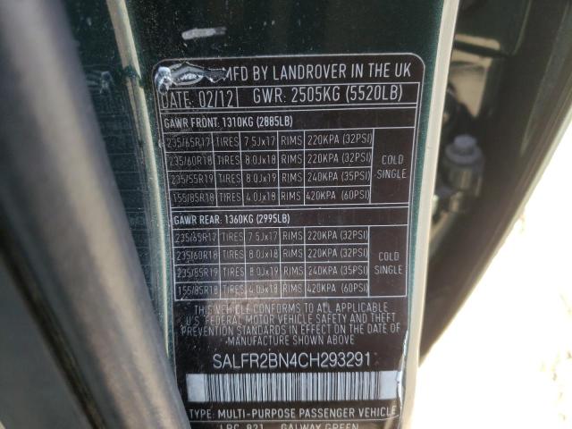 Photo 10 from auction – 2012 LAND ROVER LR2 HSE with VIN SALFR2BN4CH293291